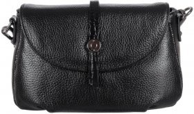 Черная наплечная женская сумка маленького размера из зернистой кожи Desisan (19166)