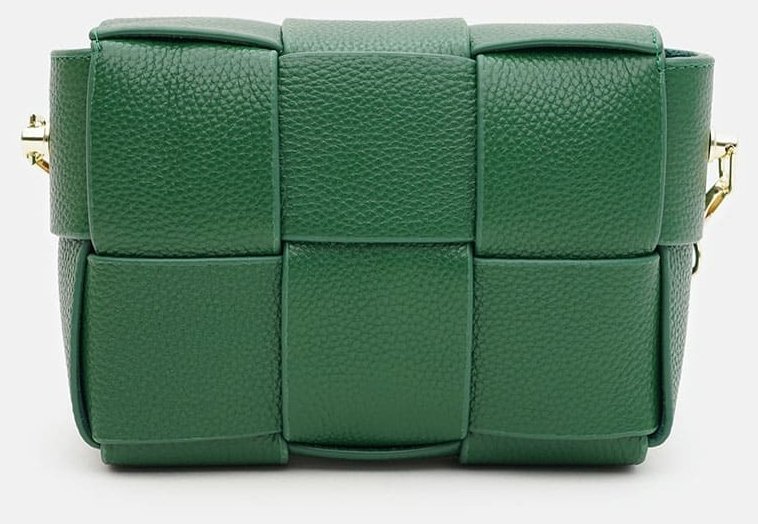 Стильная женская сумка из натуральной кожи Borsa Leather 94682 зелёного цвета modnotak фото №3