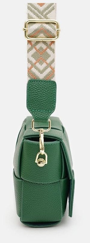 Стильная женская сумка из натуральной кожи Borsa Leather 94682 зелёного цвета modnotak фото №4