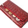 Оригінальний жіночий горизонтальний гаманець із натуральної шкіри з тисненням під крокодила KARYA (2421168) - 6
