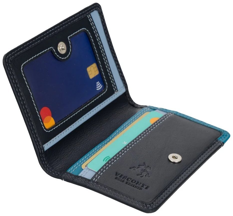 Картхолдер из натуральной кожи на кнопке Visconti RB111 разноцветный 95482 modnotak фото №5