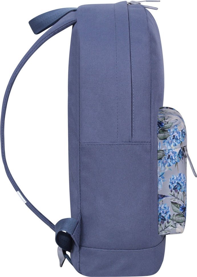 Текстильний рюкзак сірого кольору з квітковим принтом Bagland (55582)