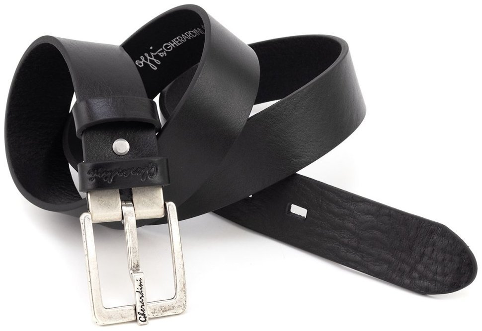 Високоякісний італійський шкіряний чоловічий ремінь Gherardini 40557-GER modnotak фото №4