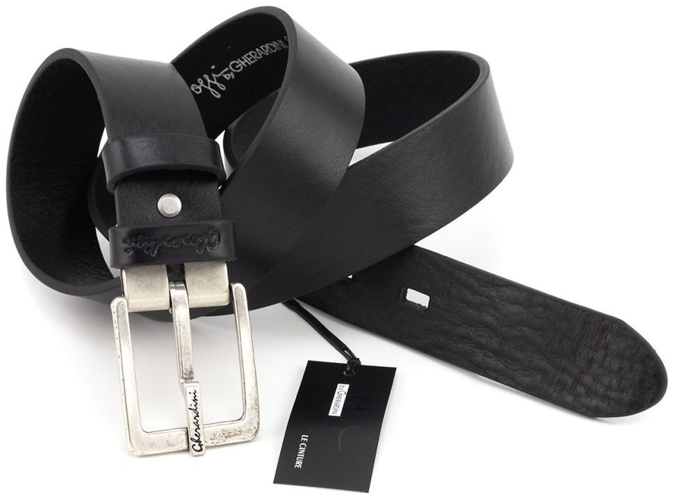 Високоякісний італійський шкіряний чоловічий ремінь Gherardini 40557-GER modnotak фото №5