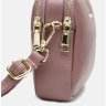 Жіноча шкіряна сумка-кроссбоді бежевого кольору на дві блискавки Borsa Leather (21266) - 4
