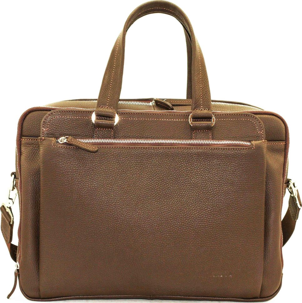 Шкіряна сумка для ноутбука коричневого кольору VATTO (12123)