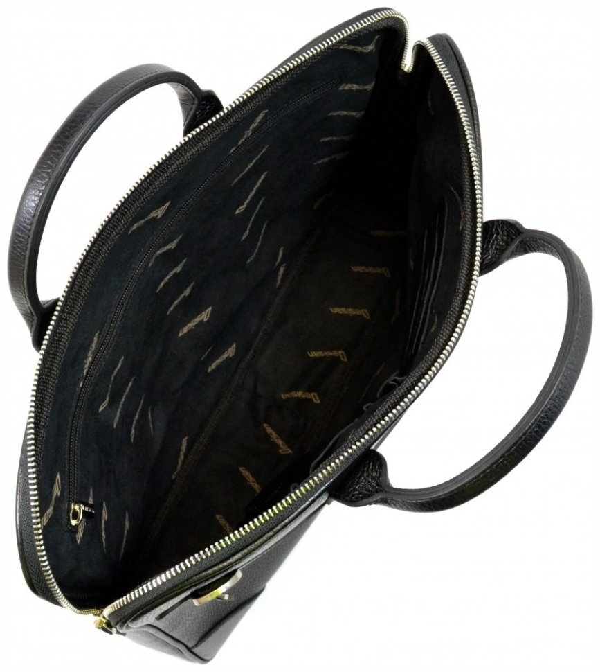 Повседневный мужской портфель из фактурной кожи для ноутбука и документов Desisan 106782 черного цвета modnotak фото №4