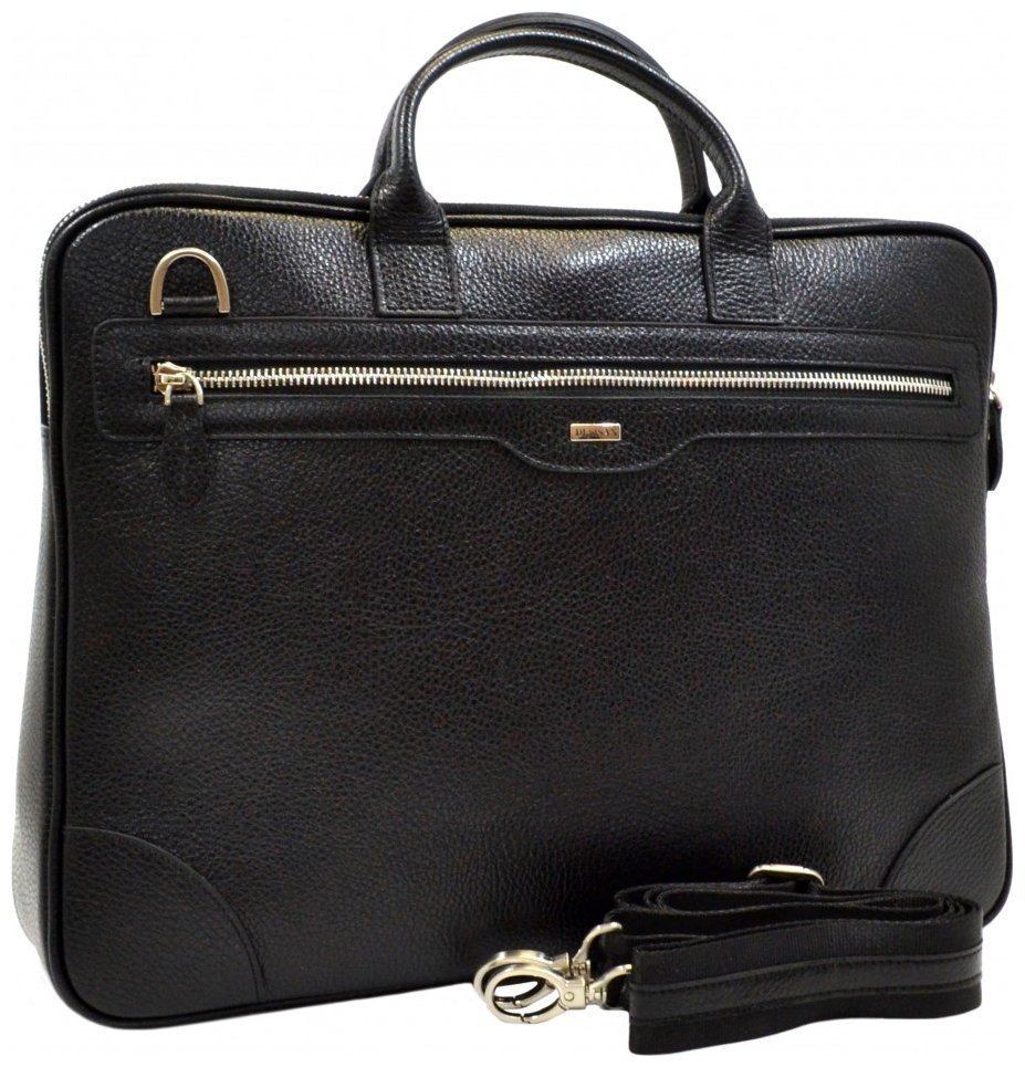 Повседневный мужской портфель из фактурной кожи для ноутбука и документов Desisan 106782 черного цвета modnotak фото №6