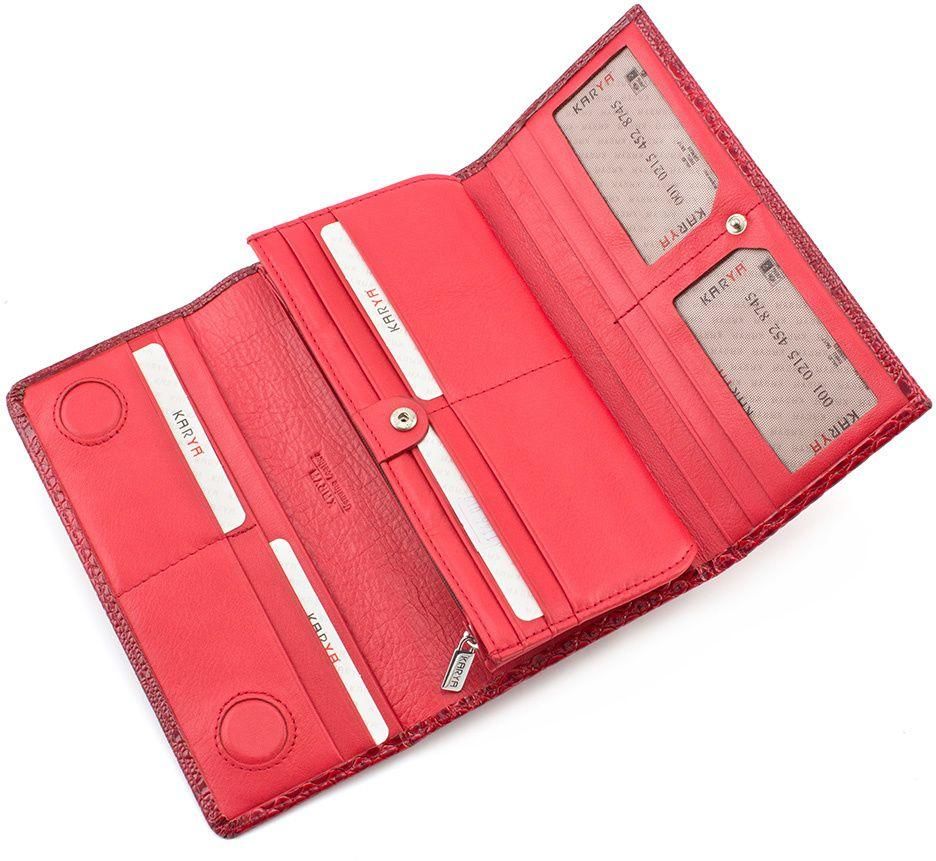 Червоний лаковий гаманець з магнітною фіксацією KARYA (16195)