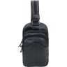 Мужской кожаный повседневный рюкзак-слинг через плечо в черном цвете Borsa Leather (21422) - 2