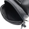 Мужской кожаный повседневный рюкзак-слинг через плечо в черном цвете Borsa Leather (21422) - 7
