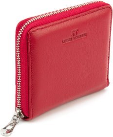 Женский кошелек из натуральной кожи красного цвета с монетницей ST Leather 1767282