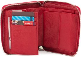 Женский кошелек из натуральной кожи красного цвета с монетницей ST Leather 1767282