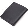 Невелике чоловіче шкіряне портмоне чорного кольору з монетницею KARYA (2421384) - 2