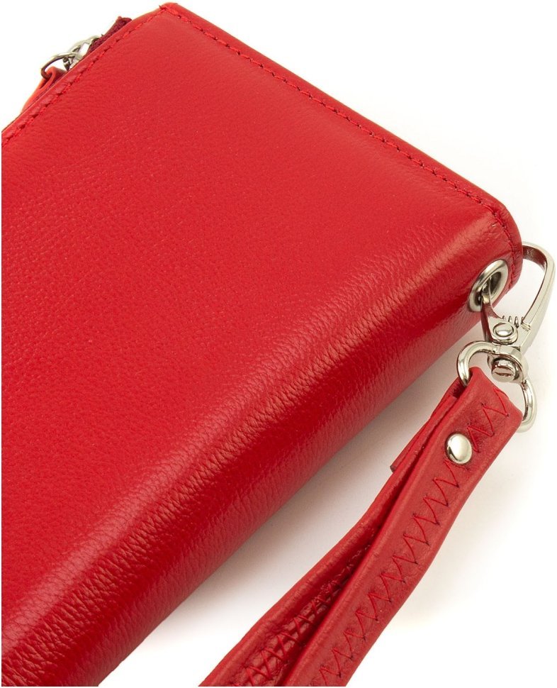 Красный женский купюрник из натуральной кожи с монетницей ST Leather 1767482