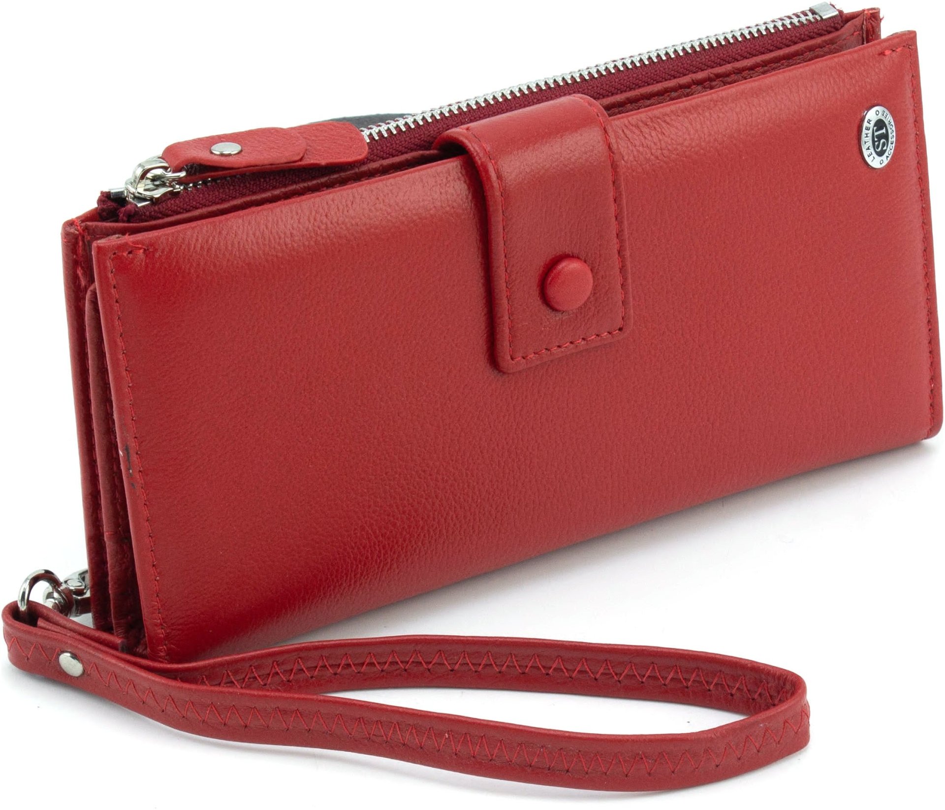 Красный женский купюрник из натуральной кожи с монетницей ST Leather 1767482