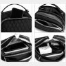 Середня жіноча сумка-кроссбоді із чорного текстилю на дві блискавки Confident 77582 - 3