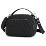 Середня жіноча сумка-кроссбоді із чорного текстилю на дві блискавки Confident 77582 - 7
