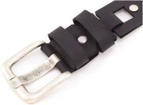 Женский бохо-ремень из винтажной кожи черного цвета Gherardini 40697