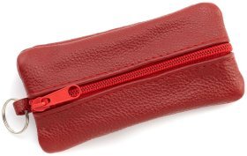 Велика шкіряна ключниця з двома відділеннями червоного кольору Leather Collection 97782