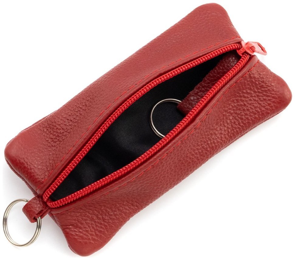 Велика шкіряна ключниця з двома відділеннями червоного кольору Leather Collection 97782 modnotak фото №3