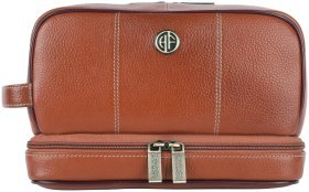 Вместительный несессер из натуральной фактурной кожи коричневого цвета Hammonds Flycatcher TC4003 Tan 107982