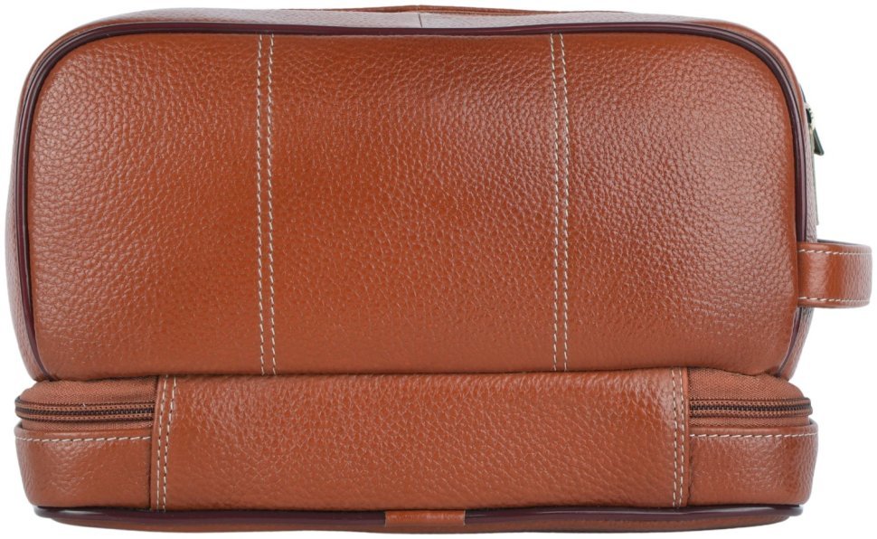 Вместительный несессер из натуральной фактурной кожи коричневого цвета Hammonds Flycatcher TC4003 Tan 107982 modnotak фото №2