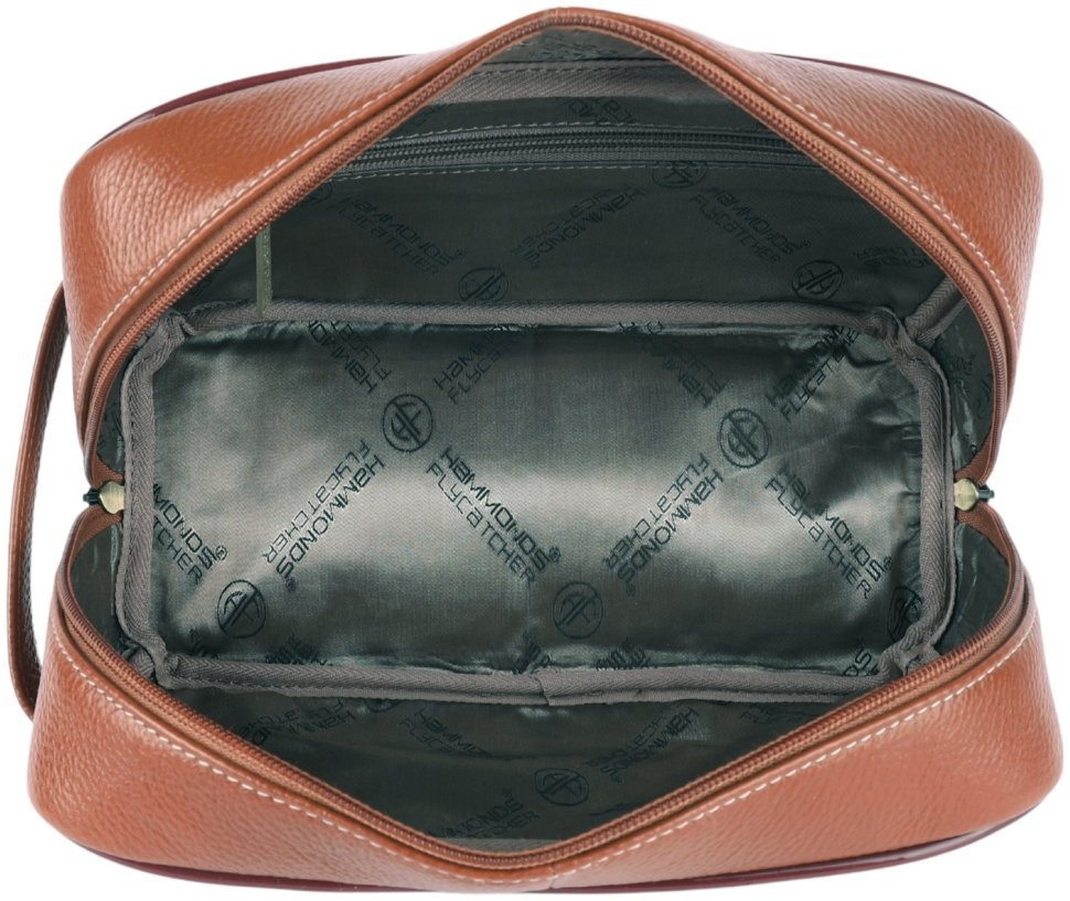 Вместительный несессер из натуральной фактурной кожи коричневого цвета Hammonds Flycatcher TC4003 Tan 107982 modnotak фото №3