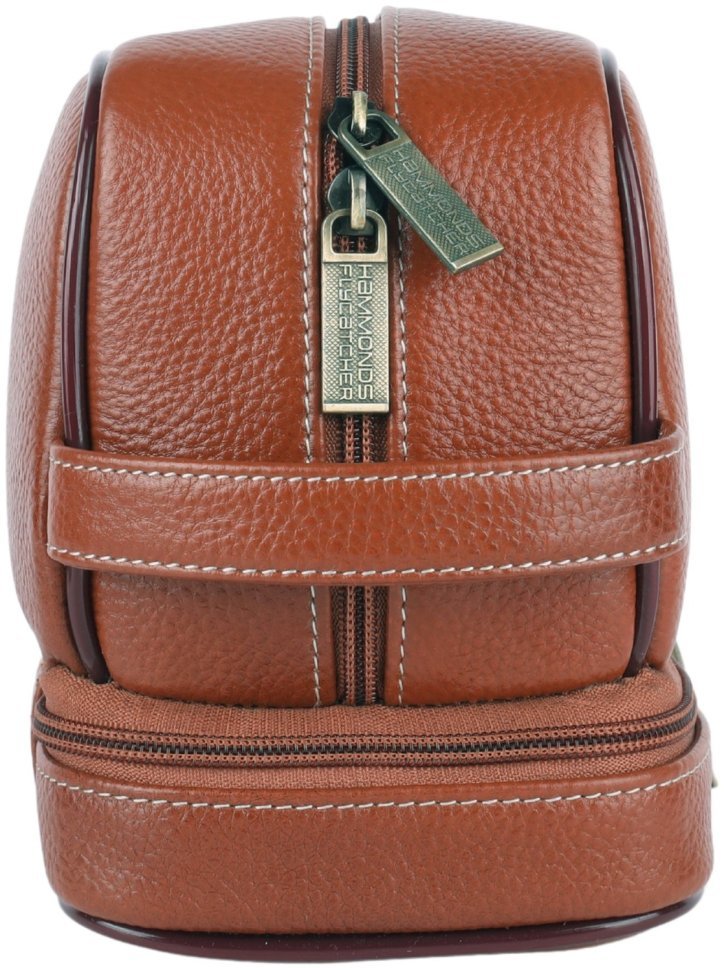 Вместительный несессер из натуральной фактурной кожи коричневого цвета Hammonds Flycatcher TC4003 Tan 107982 modnotak фото №7