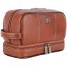 Вместительный несессер из натуральной фактурной кожи коричневого цвета Hammonds Flycatcher TC4003 Tan 107982 modnotak фото - 8