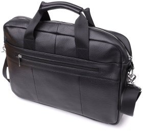 Чоловічий портфель із натуральної фактурної шкіри чорного кольору для ноутбука до 15" Vintage 98182