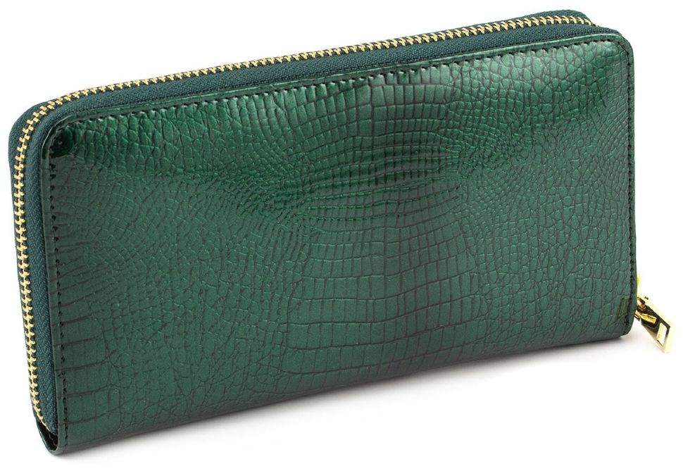 Великий зелений гаманець з малюнком під крокодила Marco Coverna (16637)