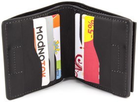 Чорний гаманець з вінтажної шкіри на магніті Grande Pelle (13059)