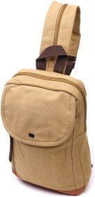 Пісочна чоловіча сумка-рюкзак щільного текстилю на блискавці Vintage 2422185