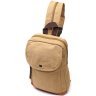 Пісочна чоловіча сумка-рюкзак щільного текстилю на блискавці Vintage 2422185 - 1