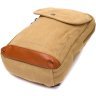 Пісочна чоловіча сумка-рюкзак щільного текстилю на блискавці Vintage 2422185 - 3