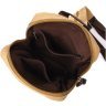Пісочна чоловіча сумка-рюкзак щільного текстилю на блискавці Vintage 2422185 - 4