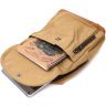 Пісочна чоловіча сумка-рюкзак щільного текстилю на блискавці Vintage 2422185 - 6