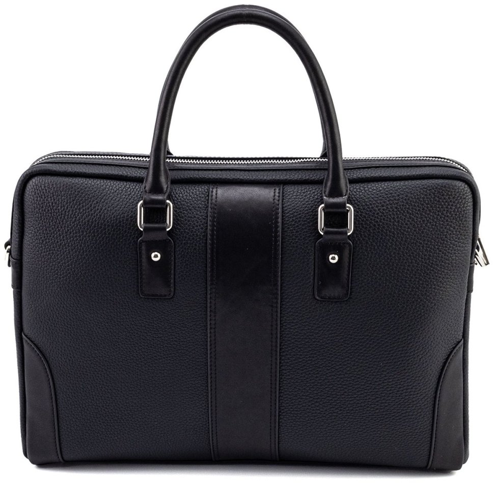 Кожаная сумка для документов и ноутбука до 16" H.T Premium Leather 108582​ черная modnotak фото №6