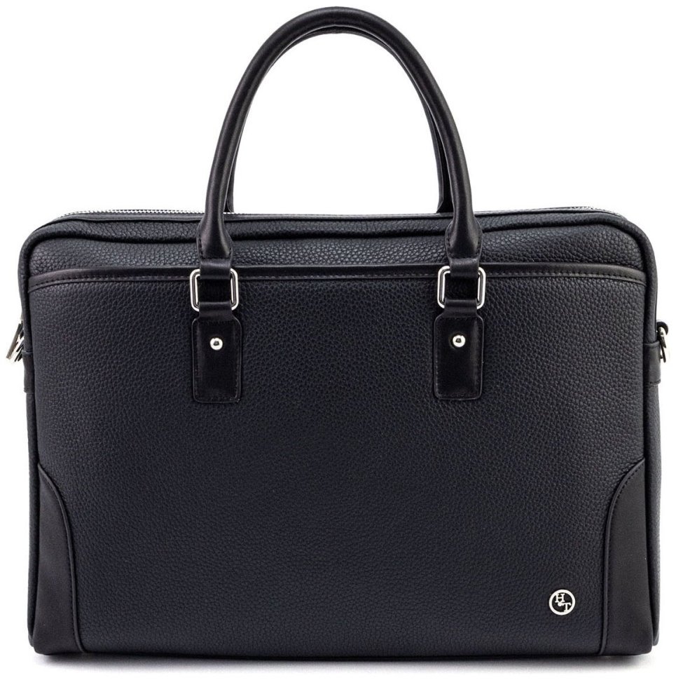 Кожаная сумка для документов и ноутбука до 16" H.T Premium Leather 108582​ черная modnotak фото №5