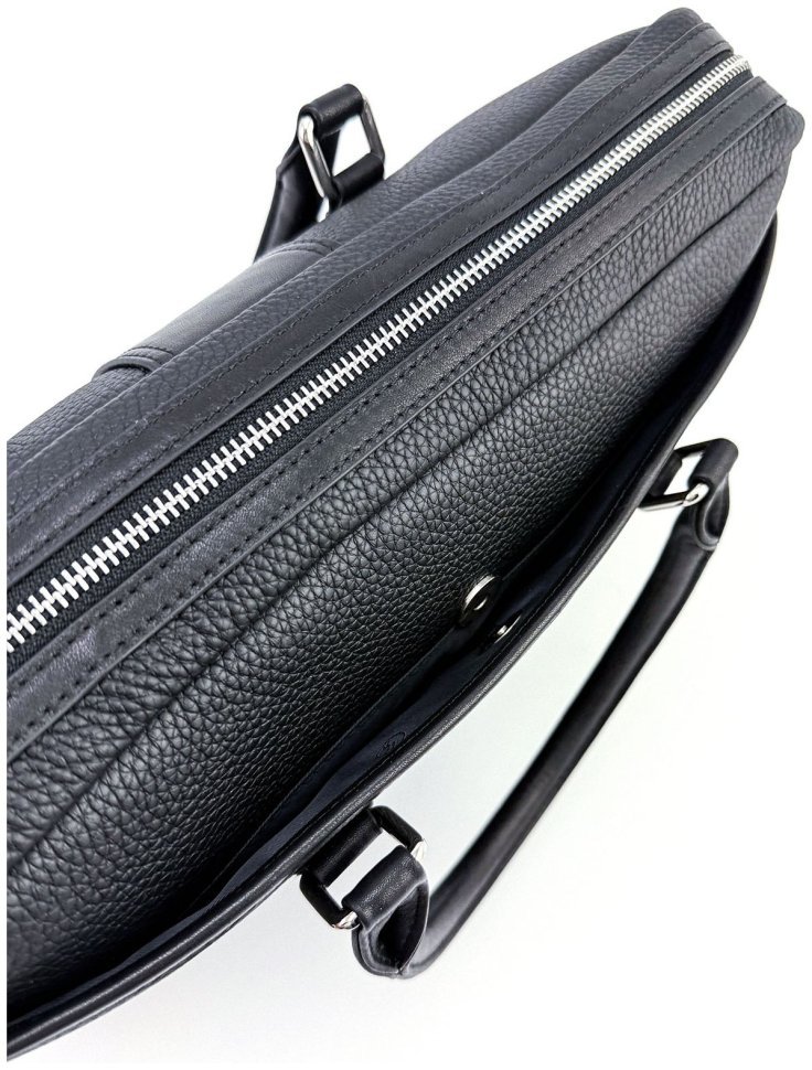 Кожаная сумка для документов и ноутбука до 16" H.T Premium Leather 108582​ черная modnotak фото №7