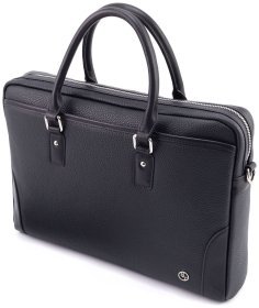 Кожаная сумка для документов и ноутбука до 16" H.T Premium Leather 108582​ черная