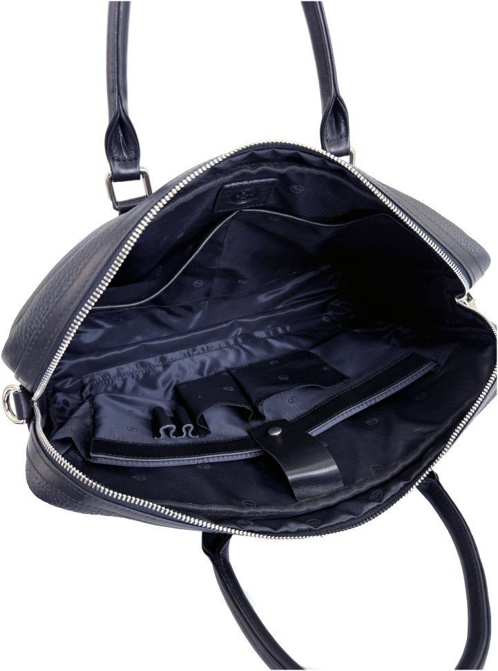 Кожаная сумка для документов и ноутбука до 16" H.T Premium Leather 108582​ черная modnotak фото №8