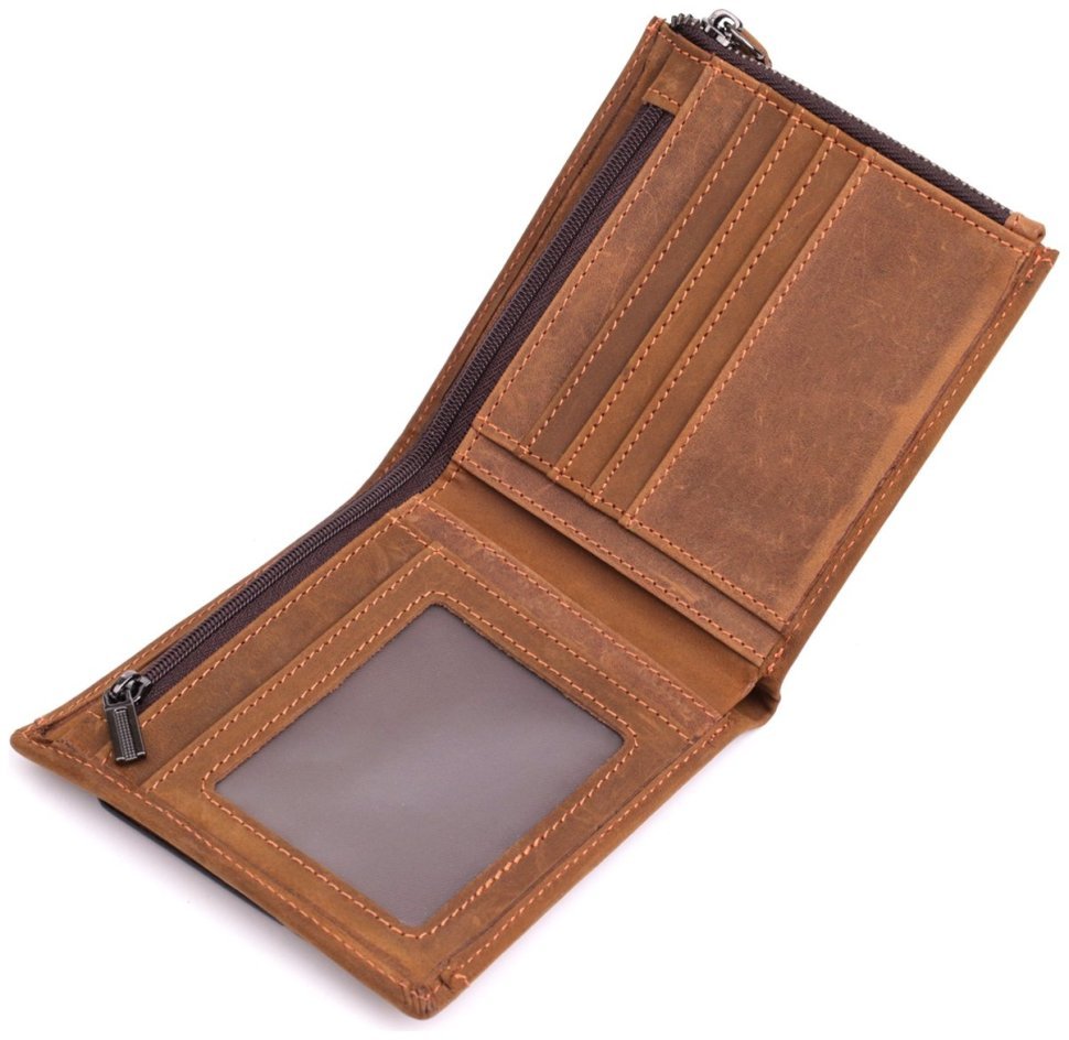 Мужское портмоне из винтажной кожи коричневого цвета Vintage 2422856 modnotak фото №6