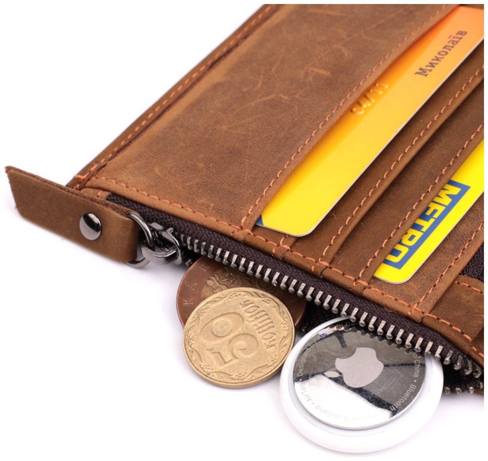 Мужское портмоне из винтажной кожи коричневого цвета Vintage 2422856 modnotak фото №8