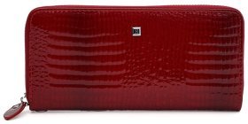 Лакований гаманець-клатч із натуральної шкіри для жінок Ricco Grande 109082 червоного кольору