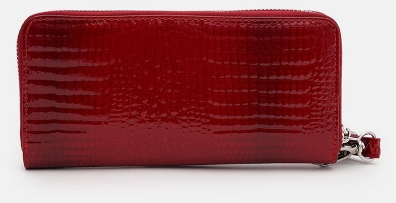 Лакований гаманець-клатч із натуральної шкіри для жінок Ricco Grande 109082 червоного кольору modnotak фото №3