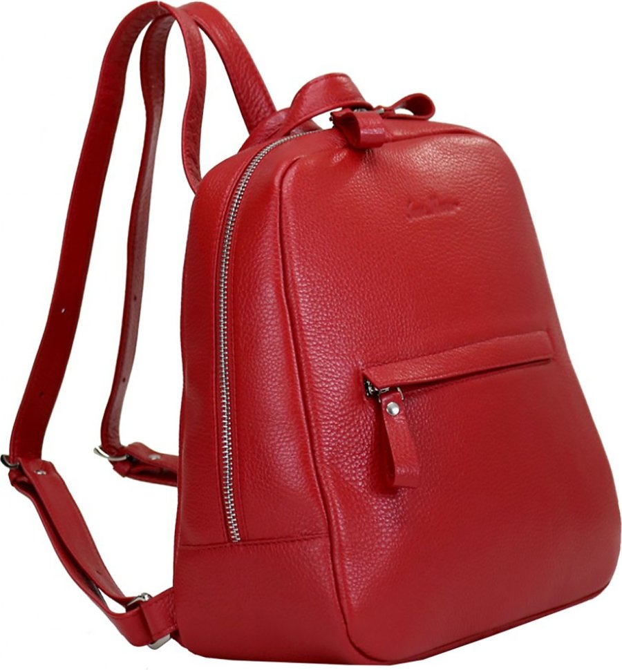 Красный женский рюкзак небольшого размера из натуральной кожи Issa Hara (27092)