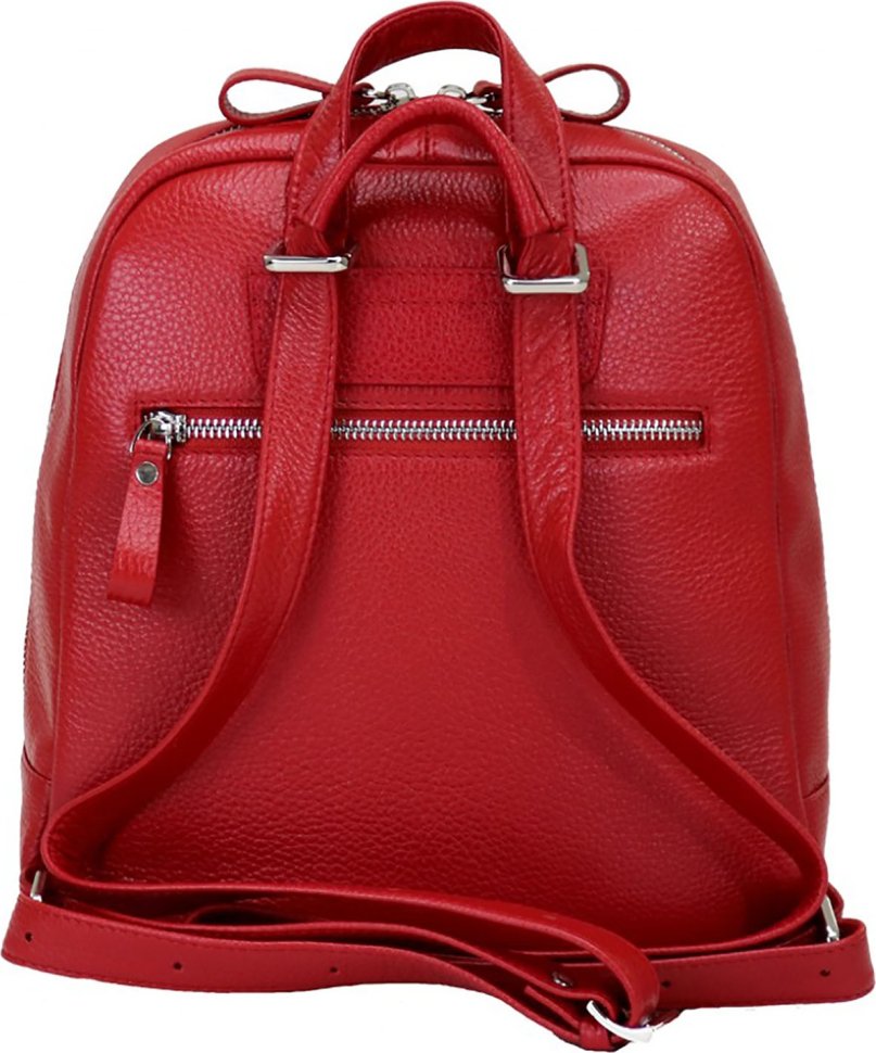 Червоний жіночий рюкзак невеликого розміру з натуральної шкіри Issa Hara (27092)