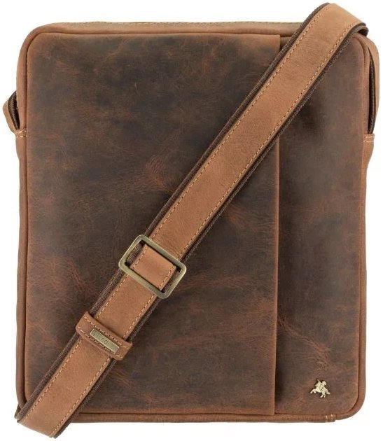 Світло-коричнева чоловіча сумка через плече із вінтажної шкіри Visconti Watson 69282
